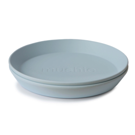 Mushie bord rond Powder blue | set van 2