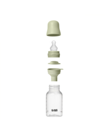 BIBS glazen fles met siliconen speen sage | 150 ml