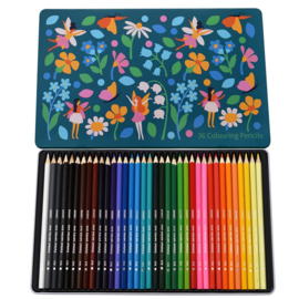 Rex London tekendoos met 36 kleurpotloden | bloemetjes en feeën