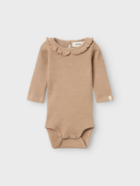 Lil' Atelier romper rugby tan | maat 56 - 86