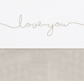 Jollein ledikant laken 'Love you' | nougat of storm grey