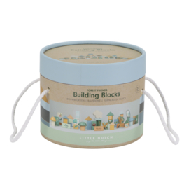 Little Dutch ton met houten blokken blauw