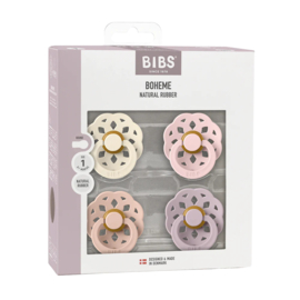 BIBS spenen bohème in Ivory/Blush/Blossom/Dusky Lilac | 4-pack