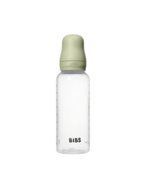BIBS glazen fles met siliconen speen sage | 270 ml