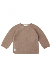 Noppies gebreide overslag top Pino taupe melange | maat 50 - 62