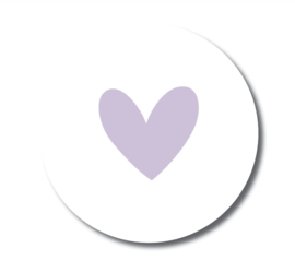 Sticker lila hartje | 5 stuks