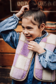 Alwero bodywarmer Camino junior lila checkered | maat 104-134