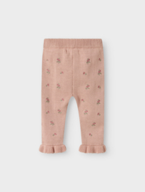 Lil' Atelier gebreide broek met bloemetjes  | maat 92 - 122