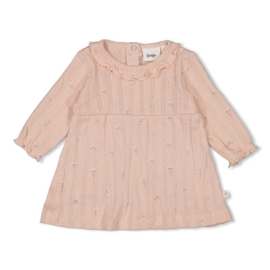 Feetje Delicate Flower jurk pointelle rib | maat 56 t/m 74