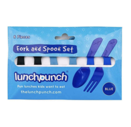 LunchPunch broodtrommelbestekje blauw