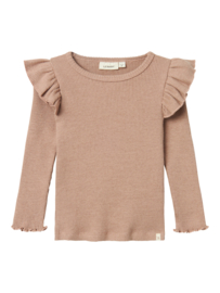 Lil' Atelier ribshirt rugby tan | maat 92 - 128