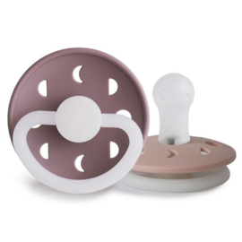 FRIGG spenen moon glow in the dark siliconen Mauve & Blush | 2-pack