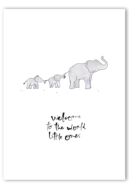 Studio Wilderness dubbele kaart 'Welcome little ones' (tweeling) | incl. sluitsticker