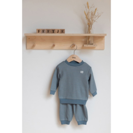 Feetje wafel pyjama ijsblauw | maat 56 - 122