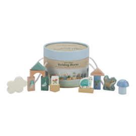 Little Dutch ton met houten blokken blauw