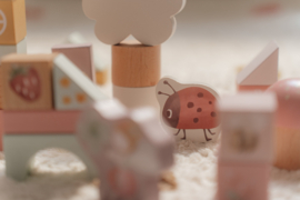 Little Dutch ton met houten blokken roze
