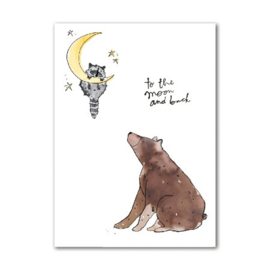 Studio Wilderness dubbele kaart 'To the moon and back' | incl. sluitsticker