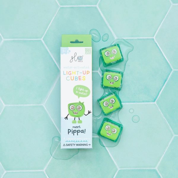 Glo Pals lichtgevende badblokjes groen Pippa | 4-pack