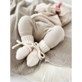 Petite Noé baby slofjes van merinowol | off-white