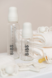BIBS glazen fles met latex speen ivory | 270 ml