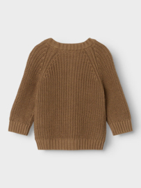 Lil' Atelier gebreid vest sepia tint | maat 56 - 86