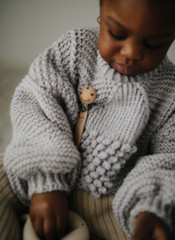 Mushie speenkoord linnen olive & shifting sand | set van 2