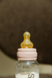 BIBS glazen fles met latex speen blush | 150 ml