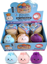 Squishy Dumpling pluche sleutelhanger/bagcharm | 8,5 cm | diverse kleuren