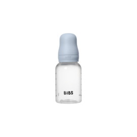BIBS glazen fles met siliconen speen baby blue | 150 ml