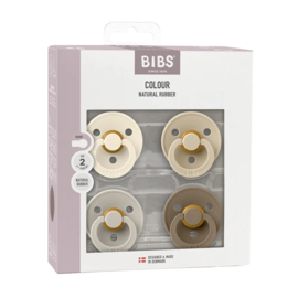 BIBS spenen in Ivory/Sand/Vanilla/Dark oak | 4-pack