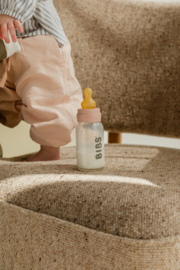 BIBS glazen fles met latex speen blush | 150 ml