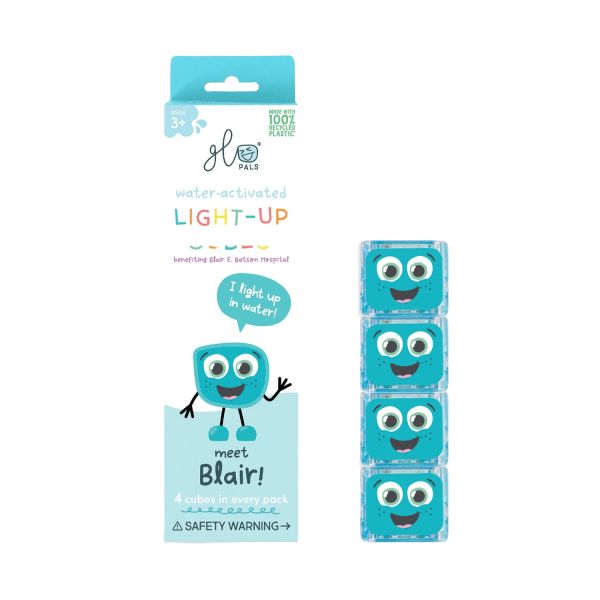 Glo Pals lichtgevende badblokjes blauw Blair | 4-pack