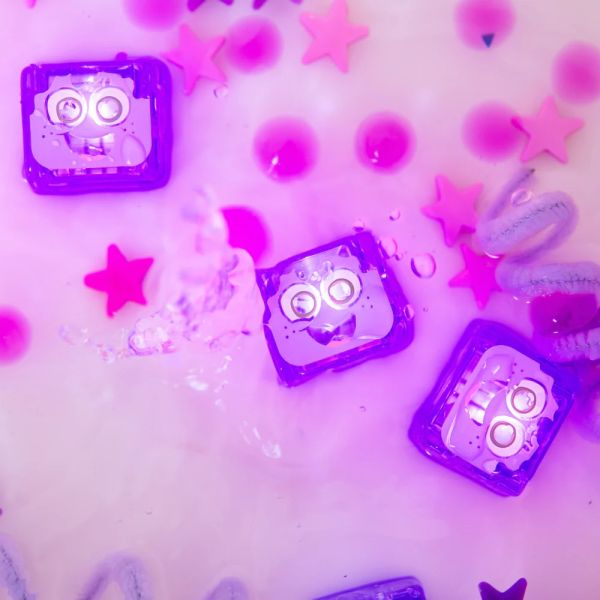 Glo Pals lichtgevende badblokjes paars Lumi | 4-pack