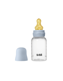 BIBS glazen fles met latex speen baby blue | 150 ml