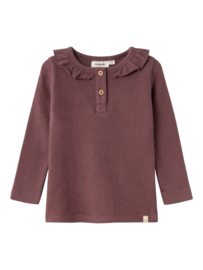 Lil' Atelier shirt met kraagje rose brown | maat 92 - 128