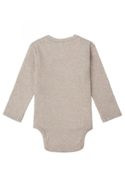 Noppies overslag romper Nino taupe melange | maat 50 - 62