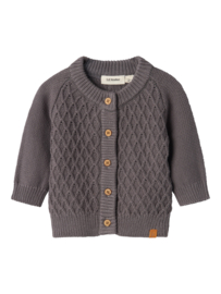 Lil' Atelier geruit vestje pewter | maat 56 - 86