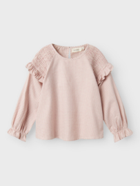 Lil' Atelier blouse ruit nostalgia rose | maat 92 - 128