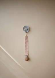 Mushie speenkoord linnen blush & cream | set van 2