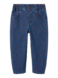 Lil' Atelier spijkerbroek met hartjes | maat 92 - 128