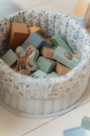 Little Dutch ton met houten blokken blauw