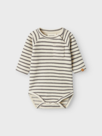 Lil' Atelier romper streep pewter | maat 56 - 86