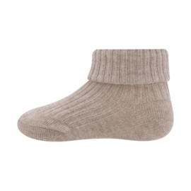 Ewers babysokjes rib beige | maat 56 - 74