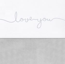 Jollein ledikant laken 'Love you' | nougat of storm grey