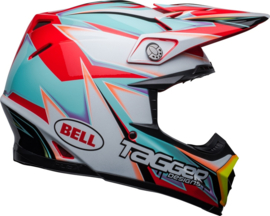 Bell Moto-9S Flex Helm Tagger Edge Fever White Aqua