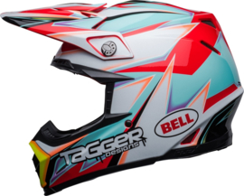 Bell Moto-9S Flex Helm Tagger Edge Fever White Aqua