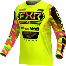 FXR Podium Jersey HiVis Sherbet Camo 2025