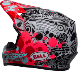 Bell MX-9 Mips Tagger Splatter Helm Red Grey