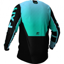 FXR Podium Jersey Black Mint Sky Blue 2021