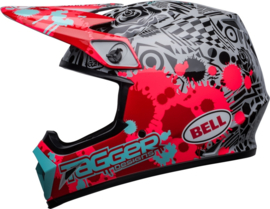 Bell MX-9 Mips Tagger Splatter Helm Red Grey